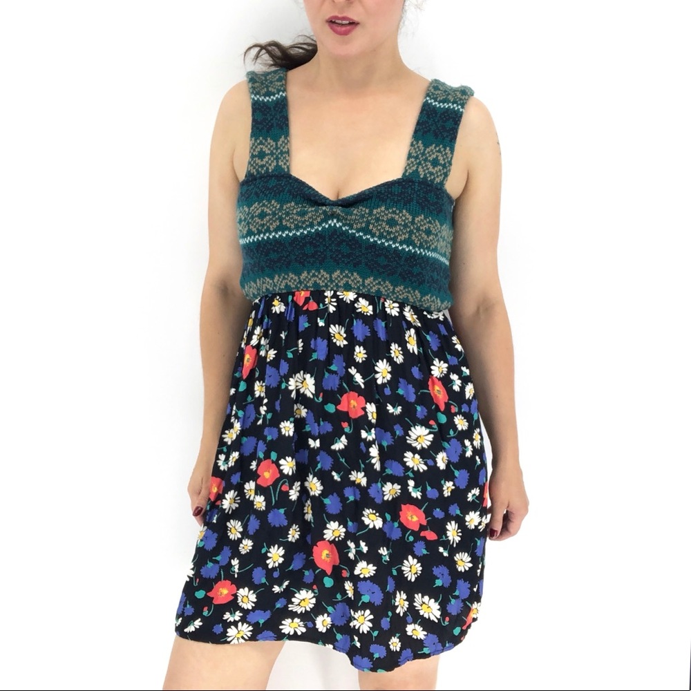 Purrr Los Angeles knit dress floral 80s vibe
